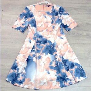NWOT Tiana B. Coral/White/Navy Floral Dress
